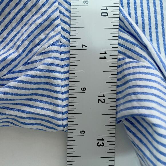 J Crew 14 NEW Womens Seersucker Skimmer Pant Blue White Nautical Marine - Picture 8 of 11